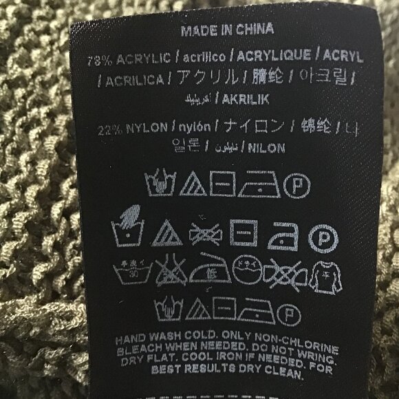 Esprit Olive Green Sleeveless Cowlneck Fringe Front Knit Top Size XL - Picture 13 of 13